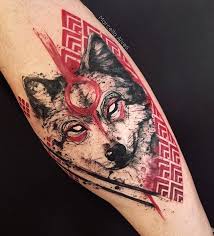 Black And White Wolf Tattoo Ideas Spooky Red Black Wolf By Marcella Alves Realink Inkpiration Tatuagens Tatuagens De Coruja No Braco Tatuagens Da Moda