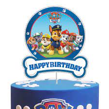 Paw patrol personalised pre cut icing/premium rice paper cake topper 7.5. Paw Patrol Happy Birthday Cake Topper Claw Dog Patrol Theme Party Cake Decor Children S Birthday Shower Party Supplies Amazon Com Grocery Gourmet Food
