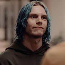 Evan Peters with Blue Hair