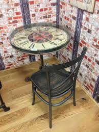 Clock Vintage Retro Table Dining Tables Antique Coffee Table Industrial Design Furniture Furniture Vintage Industrial Style