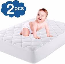 Beautiful 2 Pack Waterproof Crib Mattress Protector Quilted Fitted Toddler Protective Mattress Pad Cover Mattress Pad Cover Crib Mattress Protector Mattress