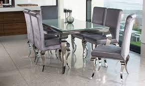 Table 4 Chairs Chrome Dining Table Glass Dining Table Dining Table Setting
