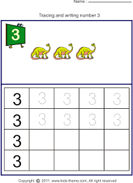 Trace And Write Number 3 Writing Numbers Practices Worksheets Free Printable Math Worksheets