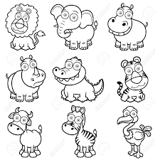 Kids' coloring books often feature cartoon characters, superheroes, or popular toys. Vector Illustration Of Wild Animals Cartoons Coloring Book Royalty Free Cliparts Vectors And Stock Illustration Image 19979260