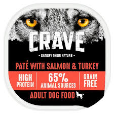 crave dog food high protein turkey salmon pate 300g