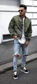 How To Style Your Bomber Jacket 3 Stylish Looks Fall Outfits Men Jackets Men Fashion Green Bomber Jacket Men