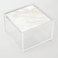 Gold White Marble Acrylic Box Acrylic Box White Marble Box