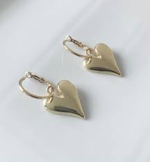 Melanie Charm Heart Hoop Earrings Heart Earrings Gifts - Etsy Canada
