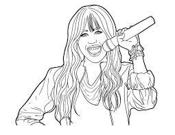 Discover our 1,500+ free adult coloring pages to download in pdf or to print : Miley Hold Microphone In Hannah Montana Coloring Page Netart In 2021 Hannah Montana Montana Microphone Art