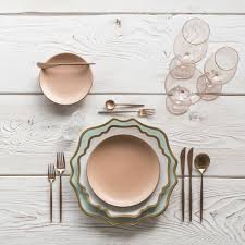 Rose Gold Copper Dining Table Decor Luxury Tabletop Home Accessories