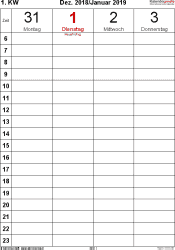 Drucke die liste einfach leer aus und trage deine passwörter von hand ein. Wochenkalender 2019 Als Word Vorlagen Zum Ausdrucken
