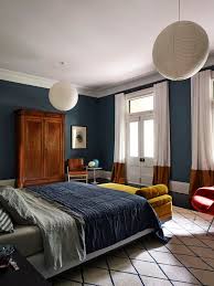 Photo of a contemporary bedroom in sydney with white walls, light hardwood floors and beige floor. 50 Blue Primary Bedroom Ideas Photos Stylish Bedroom Bedroom Design Contemporary Bedroom