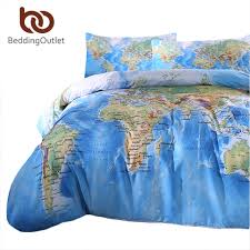 Lenzuola di cotone queen size. Beddingoutlet 3 Pezzi Mappa Del Mondo Set Di Biancheria Da Letto Vivid Stampato Blu Quilt Cover Set Super Soft Copripiumino Con Coperture Per Cuscini Per Regalo Duvet Cover Bedding Setcover Set Aliexpress