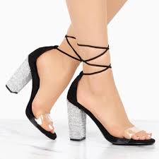 Liliana Shoes String Up Ankle Tie Rhinestone Heels