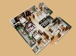 50 Inspirational 3 Bedroom Floor Plans 3d House Plans Free House Plans Apartment Floor Plans