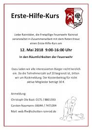 Erste hilfe kurs in frankfurt, stuttgart, berlin, münchen und in deiner stadt mit passbild und corona lockdown update: Erste Hilfe Kurs Freiwillige Feuerwehr Schotten Rainrod