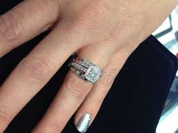 Canadian Ice Engagement Ring And Stacked Mismatched Wedding Bands Having Fun At Rogers Hol Bridal Ring Sets Bridesmaid Jewelry Sets Wedding Rings Engagement