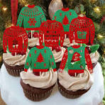 24 Pcs Christmas Cupcake Toppers - Merry Christmas Toothpick Flags For  Holiday Party Decorations