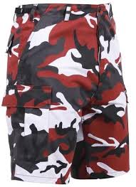 Black And White Camo Pants Men S Red Camouflage Bdu Cargo Shorts Black Red White Camo Shorts Xs 3xl With Images Camo Shorts