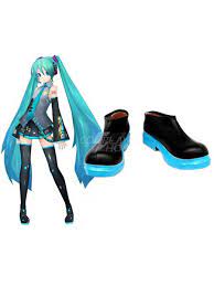 Stylish Vocaloid Hatsune Miku Imitated Leather Cosplay Shoes Cosplay Shoes Miku Cosplay Vocaloid Cosplay