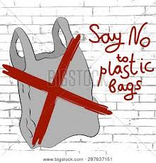 Cartoon vector illustration with plastic bag. Say No Plastic Bags Vector Photo Free Trial Bigstock