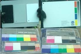 four underwater color charts were used for spectral and