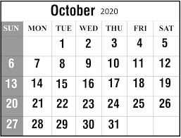 October 2020 Calendar Us For Opportunity And Growth Printable Calendar In 2020 October Calendar Calendar Template 2020 Calendar Template
