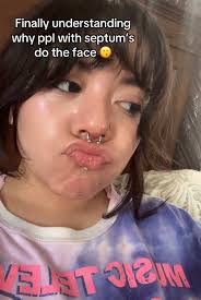 Septum Piercing with around Face