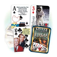 Well, what do you know? Varalaruu Com Toys Hobbies Standard Playing Card Decks Inc Flickback Media 50th Birthday Or 50th 1969 Trivia Playing Cards