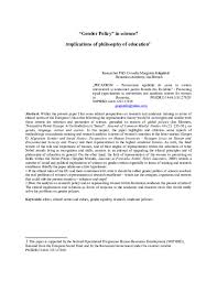 Standard operating procedures table of contents effective date: Doc Gender Policy In Science Implications Of Philosophy Of Education GÄƒspÄƒrel Cornelia Margareta Academia Edu