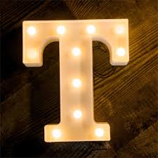China Indoor Decoration Led Alphabet Letter T Light Up Marquee Sign Light China Led Night Light Led Table Light