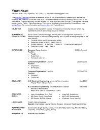 Improve your chances of interview. Resume Template Table Format