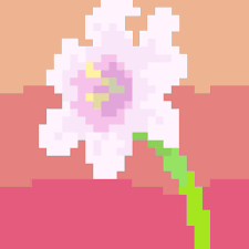 Pixelart Of A Tropical Flower 32x32 Desenho