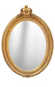 This mirror has beveled glass and can be hung vertically or horizontal. Large Baroque Mirror Oval Style Of Louis Xvi