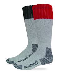 Realtree Ap Mens Full Cushion Boot Socks 2 Pair Grey Large