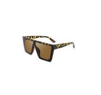 [Hot Item] Wholesale OEM ODM Sport Flora Pattern Square Large Custom Logo  Factory Brown Flat Top One Lens Factory Fashion Sunglasses Sun Glasses