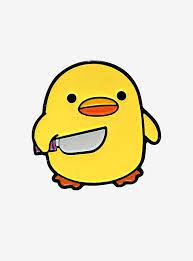 Duck With Knife Enamel Pin Indie Drawings Knife Drawing Cute Drawings