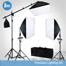 Photo Studio Photography 3 Softbox Light Stand Continuous Lighting Kit 757764163068 Ebay