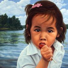 Snowflake in Red Painting by James W Johnson