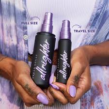 Hair and makeup setting sprays are formulated for two different substrates, hair and skin, and should be used according to their directions. another reason you shouldn't use hairspray to set your makeup? All Nighter Long Lasting Makeup Setting Spray Urban Decay Sephora