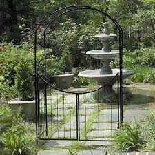 Garden Arbor Gate Steel Archway Trellis Wedding Arch Gated Path 8 Ft Yard Patio Metal Garden Gates Garden Arch Garden Gates