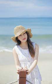 海边美女旅拍图片高清手机壁纸- tt98图片网