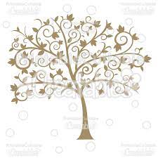 Download Fancy Swirls Autumn Tree Silhouette Svg Cut File