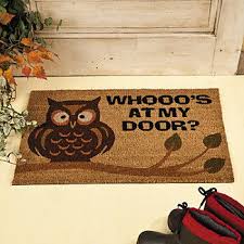 A cute vintage style owl decoration. Owl Welcome Mat Owl Home Decor Owl Decor Owl Kitchen