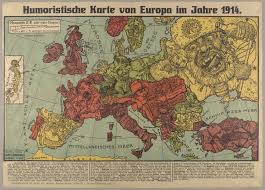 The outbreak of war in 1914 was a shock, but it did not come out of a clear blue sky, writes margaret macmillan in her click on a yellow circle beneath a country name on the map to read about many of the tangled military alliances and recent. Map Of The Week Humoristische Karte Von Europa Im Jahre 1914 Mappenstance