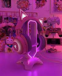 Pink Razer Kitty Headset Video Game Room Design Gamer Room Decor Game Room Design
