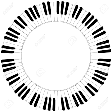 36510443 Round Piano Keyboard Frame In Black And White Stock Vector Piano Jpg 1300 1300 Disenos De Unas