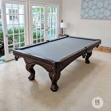 8 Foot Cl Bailey Dutchess Install In Laguna Niguel Warm Chestnut Stain Steel Grey Cloth Billiards Dkbilliards Pool Table Pool Table Felt Colors Billiards