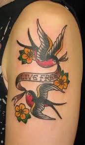 American Traditional Sparrows With Banner Sailor Jerry Tattoos Sparrow Tattoo Design Sparrow Tattoo