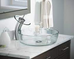 Additionally, with the variety of colors and patterns available, changing the entire theme of your bathroom decor is much simpler by changing out the glass vessel, rather than the entire vanity. 625 Clear Glass Vessel Bathroom Sink